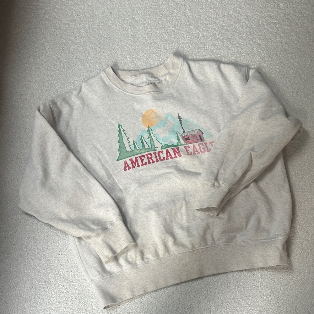 American Eagle Cream Knit Sweater